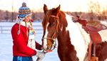 pompom, stirrup, horse, winterjacket, winter, fringe, bridle, saddle, reins, scarf, mitten, ears, plait