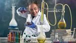 scientist, experiment, test-tube, reaction, liquid, handset, molecule, labcoat, stack, flask, notebook