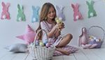 pillow, duckling, eggs, dress, easter, basket, rabbit, tail, hair, toy