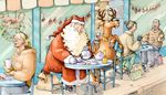 hooves, adventwreath, coffeebreak, ornament, reindeer, visitors, antlers, tea, santa, cafe, jinglebell, bag