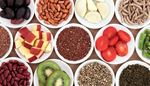 healthyfood, flaxseeds, strawberries, apple, kiwi, asparagus, garlic, quinoa, beans, cereals, bran